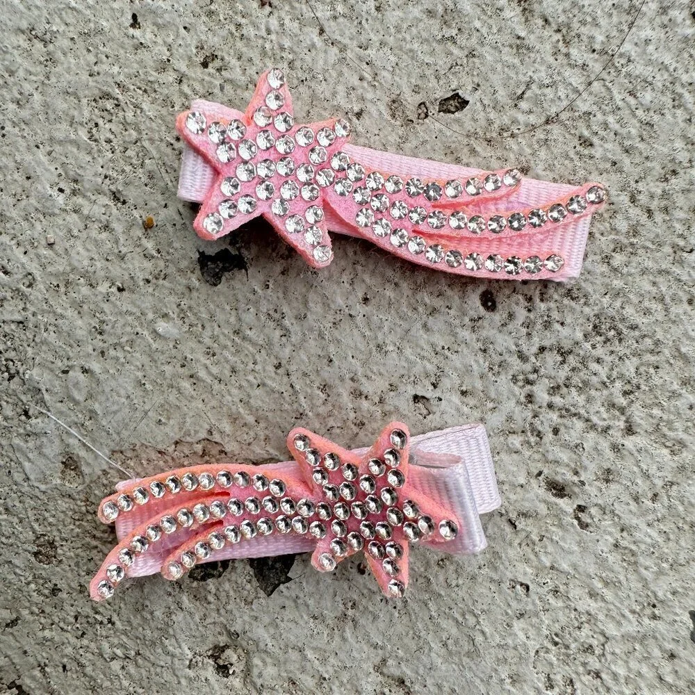 Pink Shooting Star Baby Hair Clips